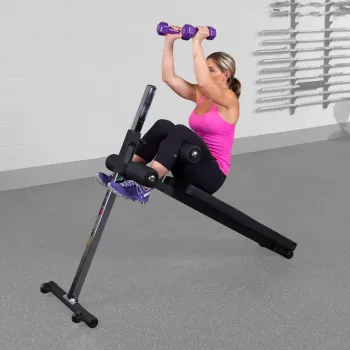 Preview: Body-Solid Bauchtrainer GAB-60B Black Edition – Überkopf-Crunch mit Kurzhanteln
