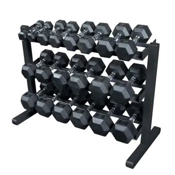 Body-Solid Kurzhantelablage GDR-363B Black Edition – mit Gummi-Kurzhanteln (nicht im Lieferumfang)