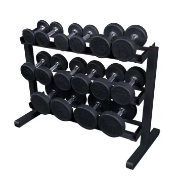 Body-Solid Kurzhantelablage GDR-363B Black Edition – mit Pro-Style-Kurzhanteln (nicht im Lieferumfang)