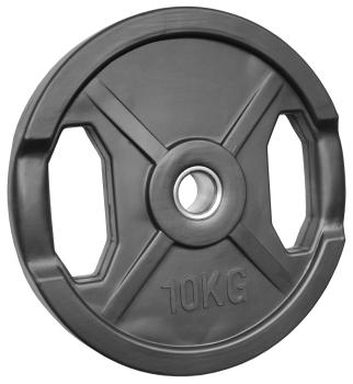 Hantelscheibe 10 Kg - 30/31mm - gummiert mit Griffe