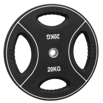 PU Hantelscheibe 20 Kg - 30/31mm - mit 4 Griffen