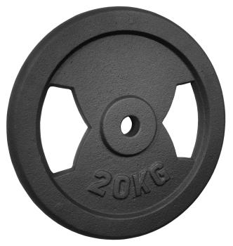 20 Kg Hantelscheibe Guss mit Griffen 30mm