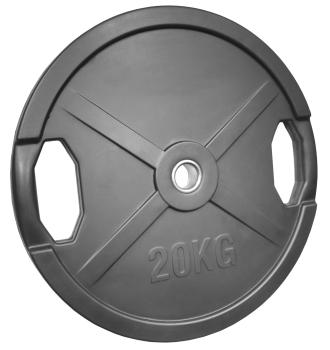 Hantelscheibe 20 Kg - 30/31mm - gummiert mit Griffe