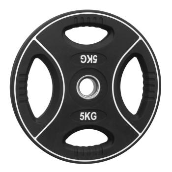 PU Hantelscheibe 5 Kg - 30/31mm - mit 4 Griffen