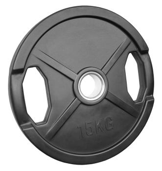 gummierte Hantelscheibe 15 Kg - mit Griffe - 50/51mm