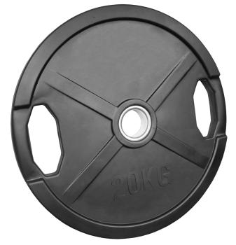 gummierte Hantelscheibe 20 Kg - mit Griffe - 50/51mm
