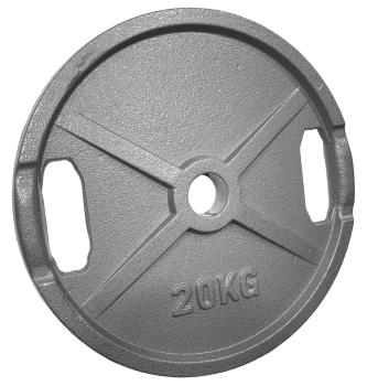 Hantelscheibe 20 Kg - mit Griffe - 50/51mm - Gusseisen