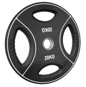gummierte Hantelscheibe 20 Kg - 4-Grip-Design - 50/51mm