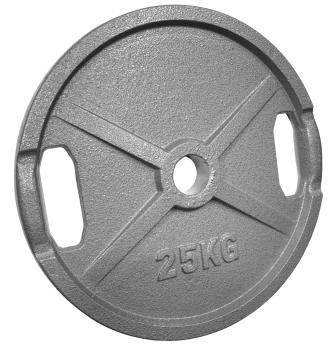 Hantelscheibe 25 Kg - mit Griffe - 50/51mm - Gusseisen