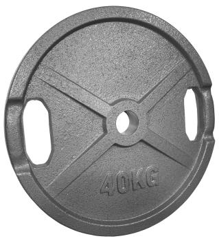 Hantelscheibe 40 Kg - mit Griffe - 50/51mm - Gusseisen