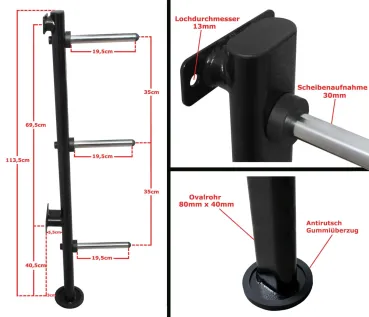Preview: Hantelscheiben-Wandhalterung 30 mm PHW-25 – Bild 2