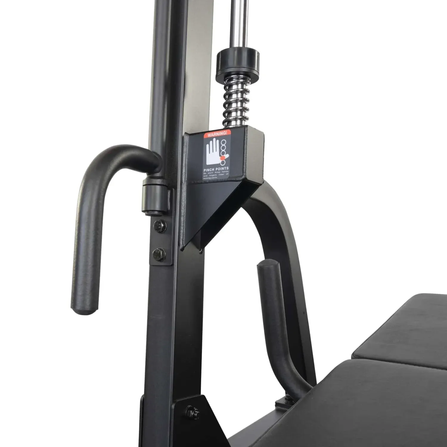 Body-Solid vertikale Beinpresse GVLP – Sicherungshebel am Schlitten