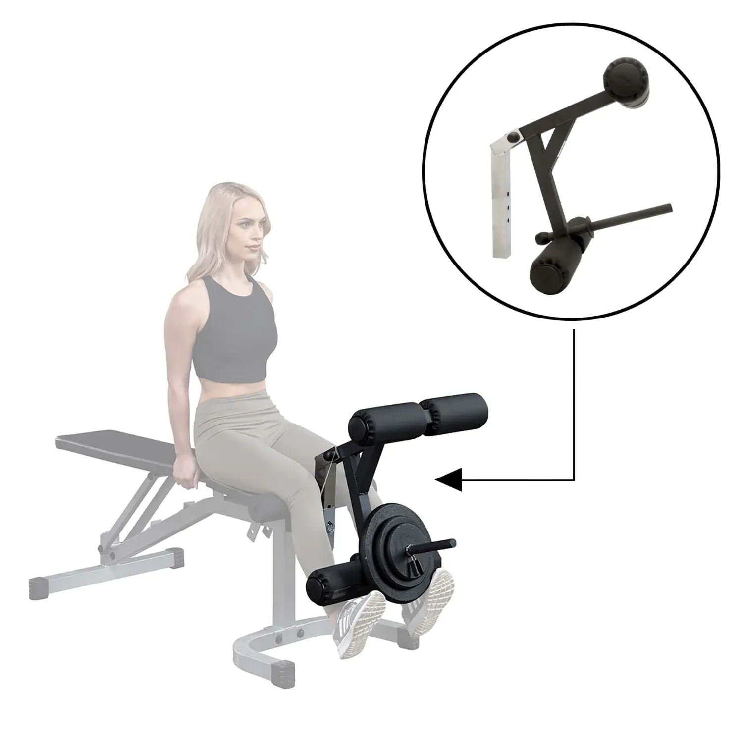 Body-Solid Beinstrecker-/Beinbeuger-Aufsatz GLDA-1