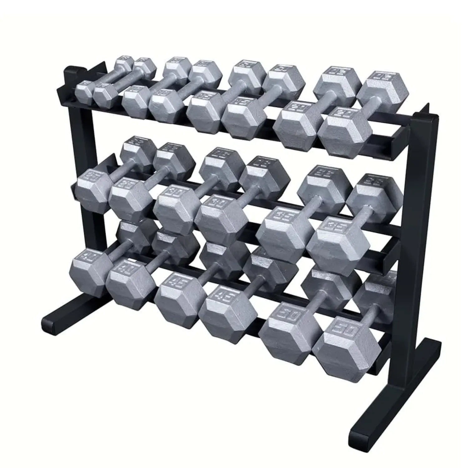 Body-Solid Kurzhantelablage GDR-363B Black Edition – mit Hex-Kurzhanteln (nicht im Lieferumfang)