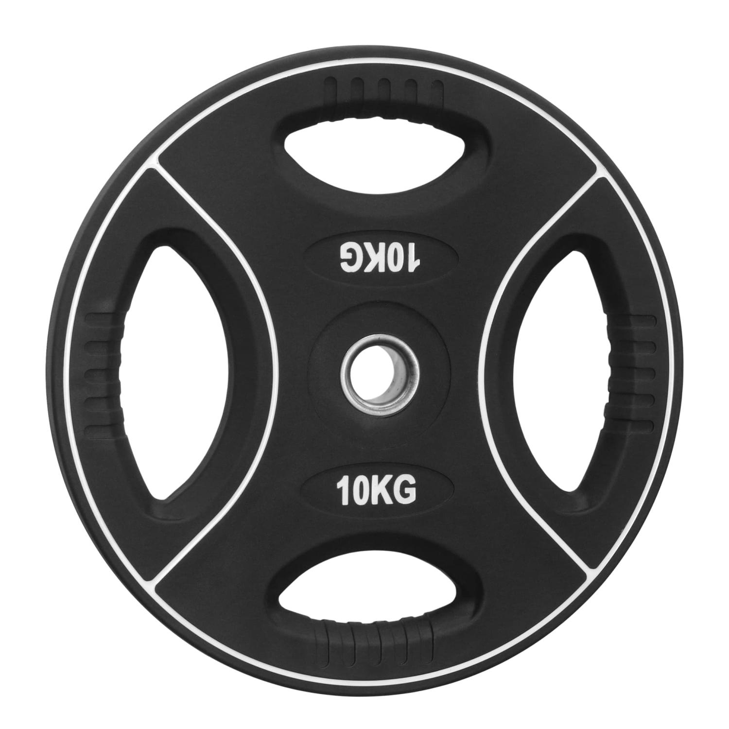 PU Hantelscheibe 10 Kg - 30/31mm - mit 4 Griffen