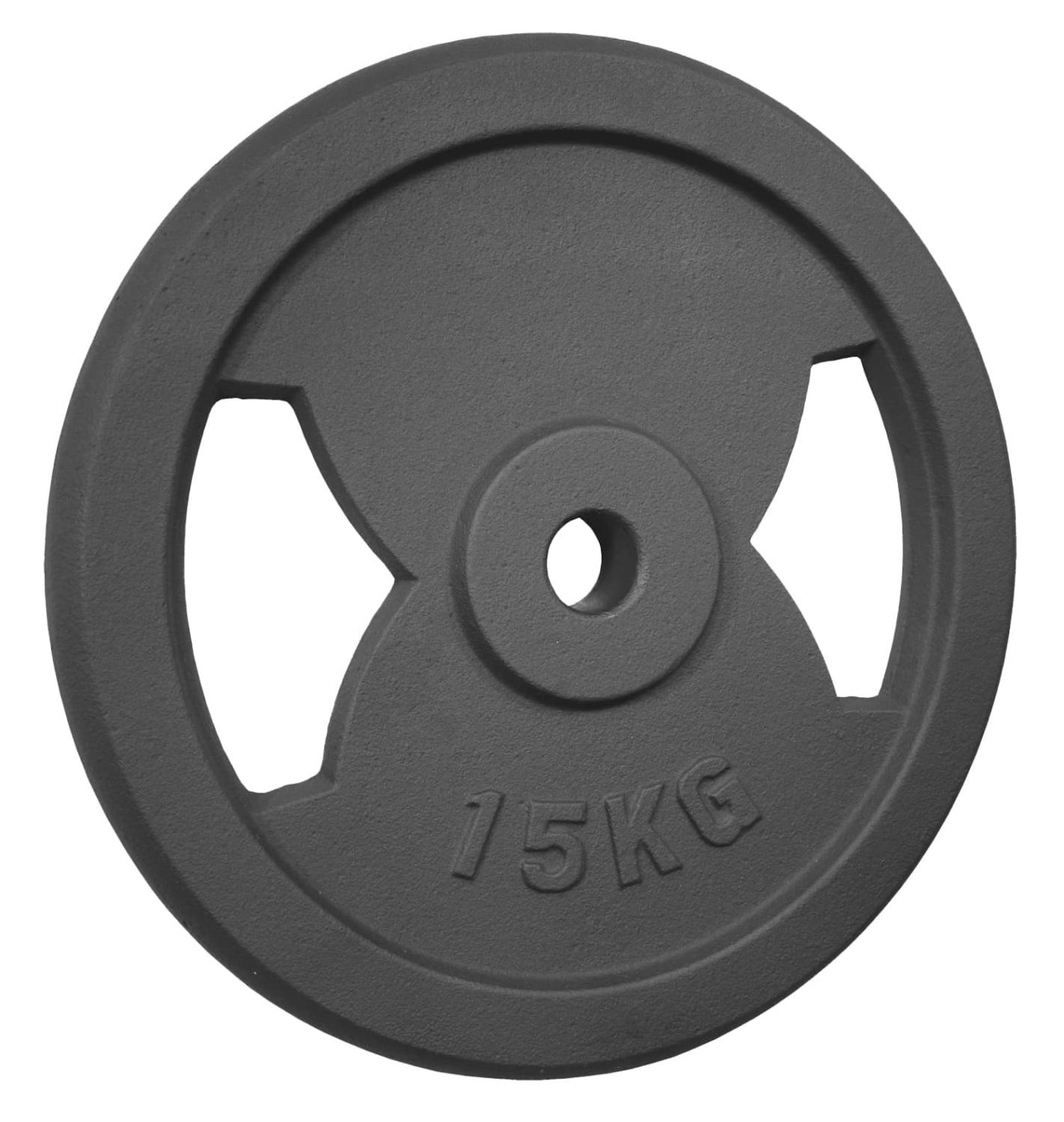 15 Kg Hantelscheibe Guss mit Griffen 30mm