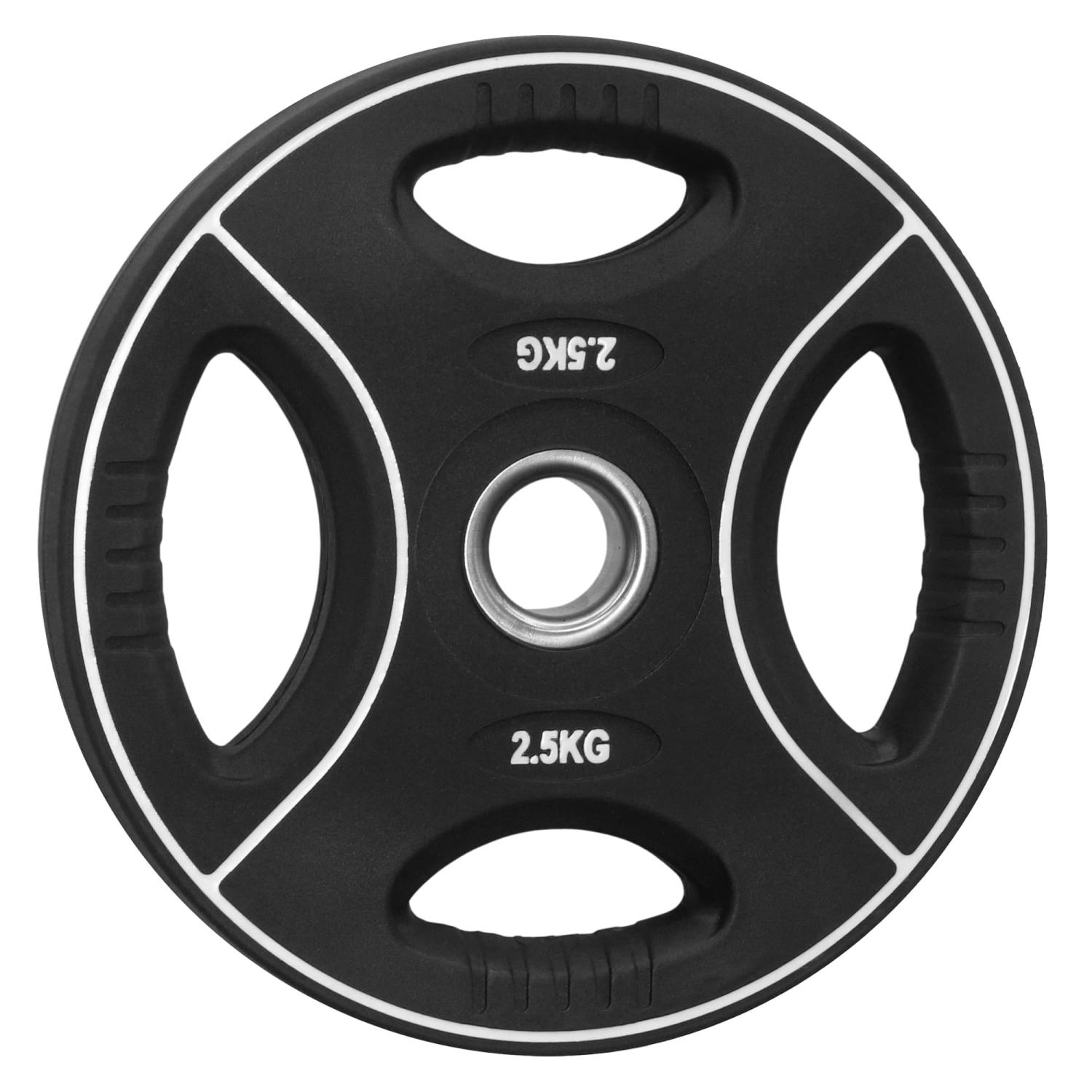 PU Hantelscheibe 5 Kg - 30/31mm - mit 4 Griffen