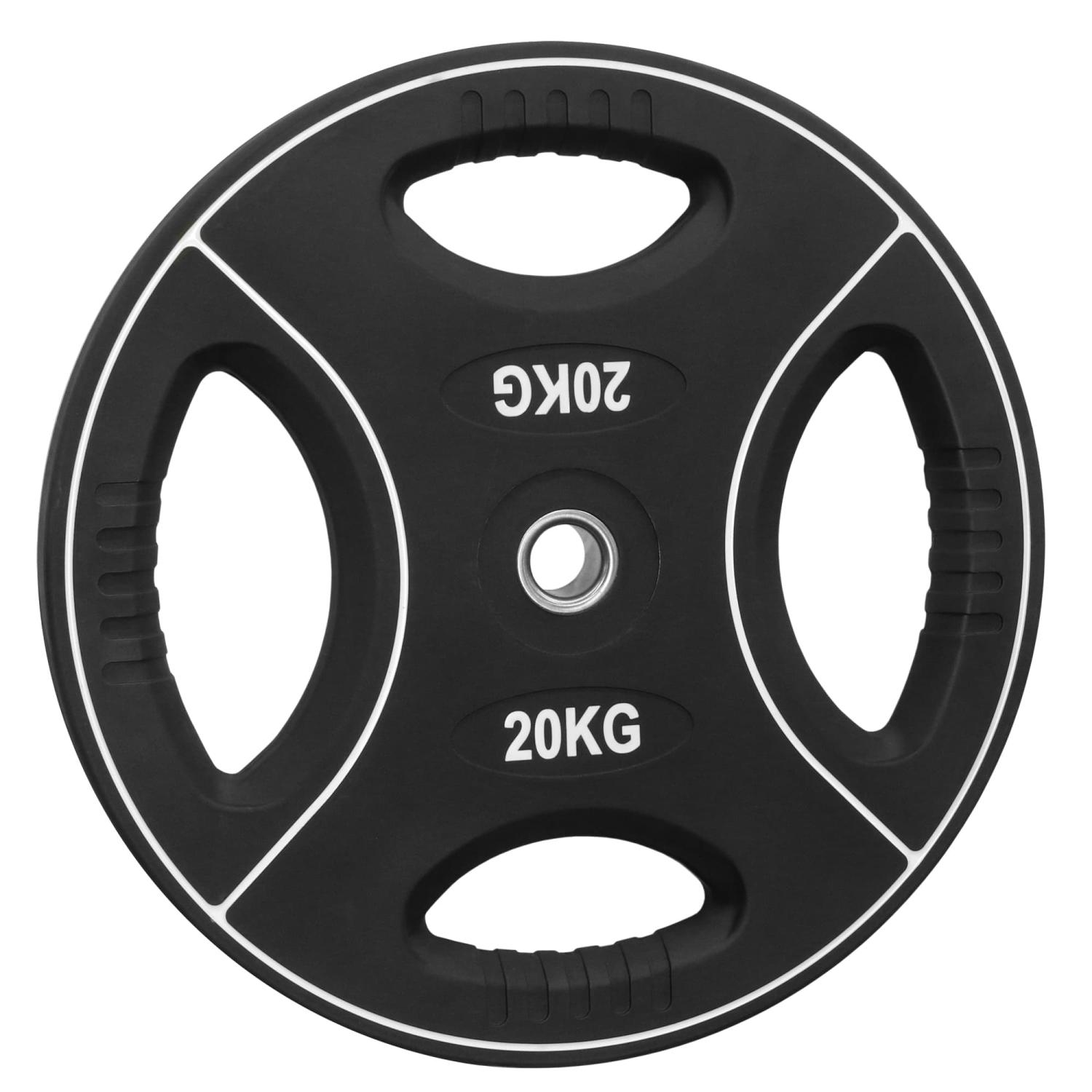 PU Hantelscheibe 20 Kg - 30/31mm - mit 4 Griffen