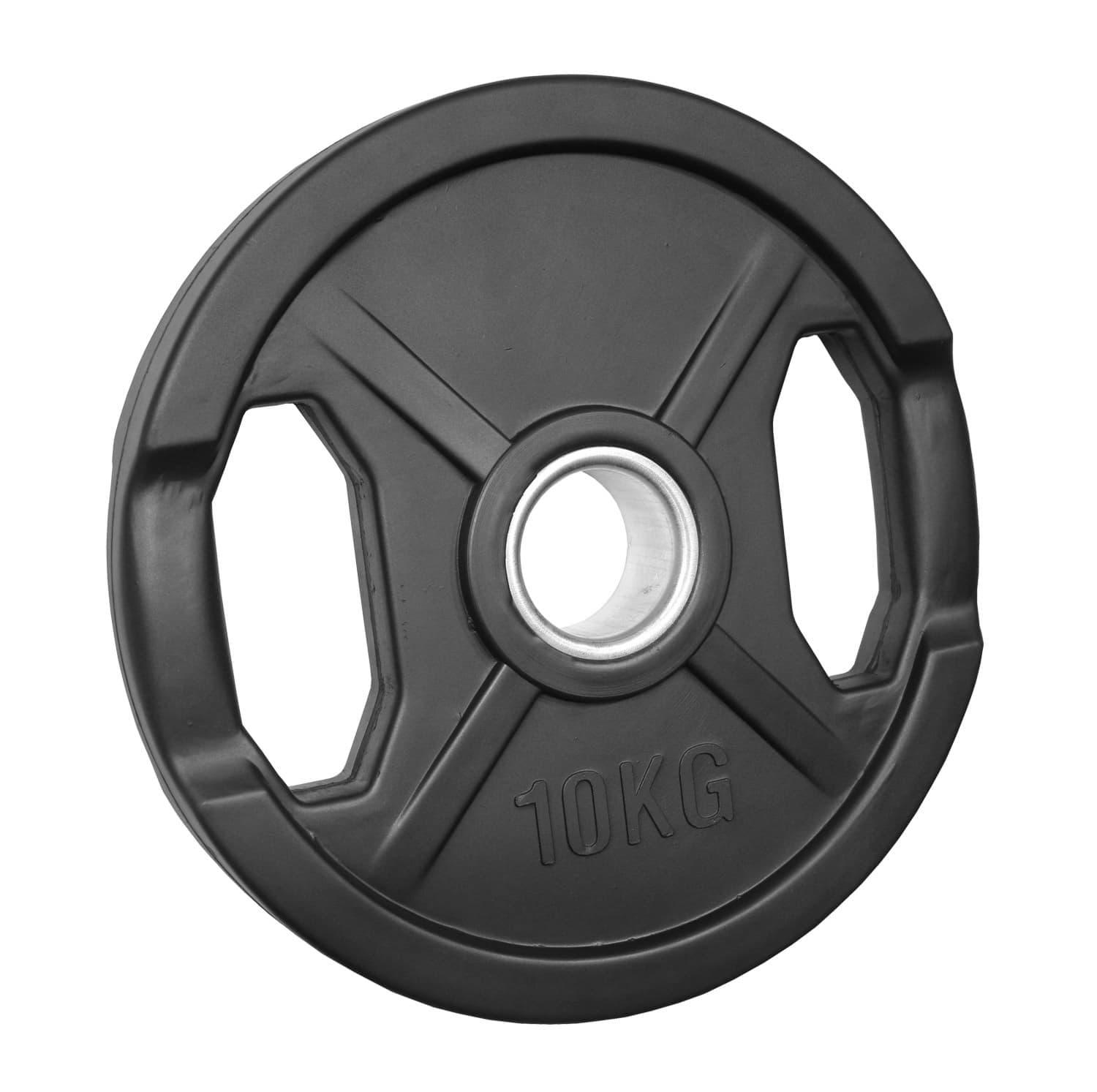 gummierte Hantelscheibe 10 Kg - mit Griffe - 50/51mm