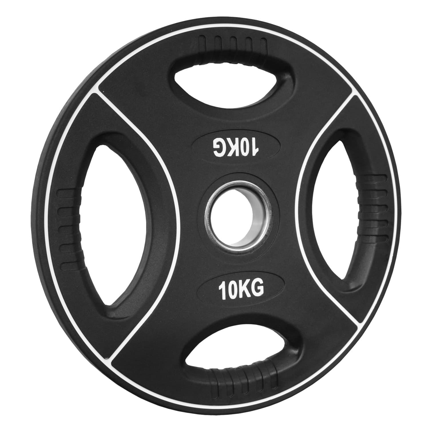 gummierte Hantelscheibe 5 Kg - 4-Grip-Design - 50/51mm