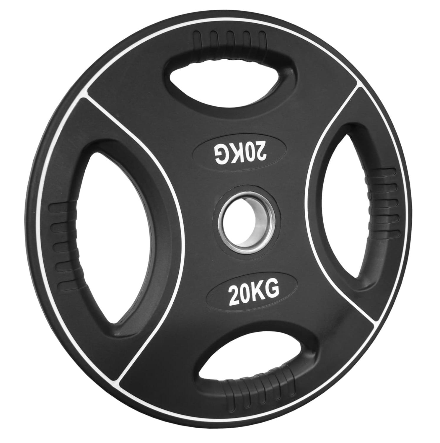 gummierte Hantelscheibe 20 Kg - 4-Grip-Design - 50/51mm