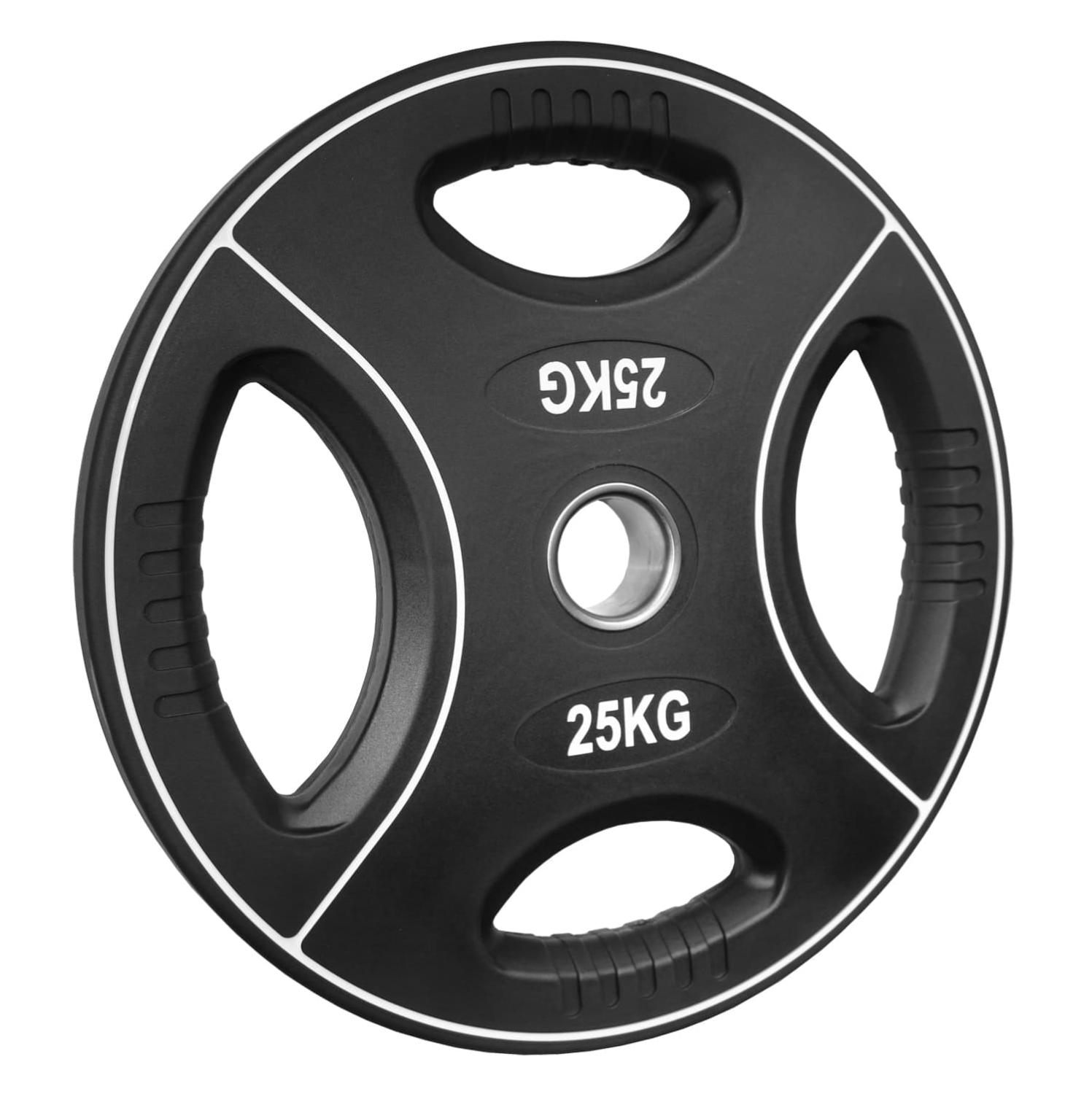gummierte Hantelscheibe 25 Kg - 4-Grip-Design - 50/51mm