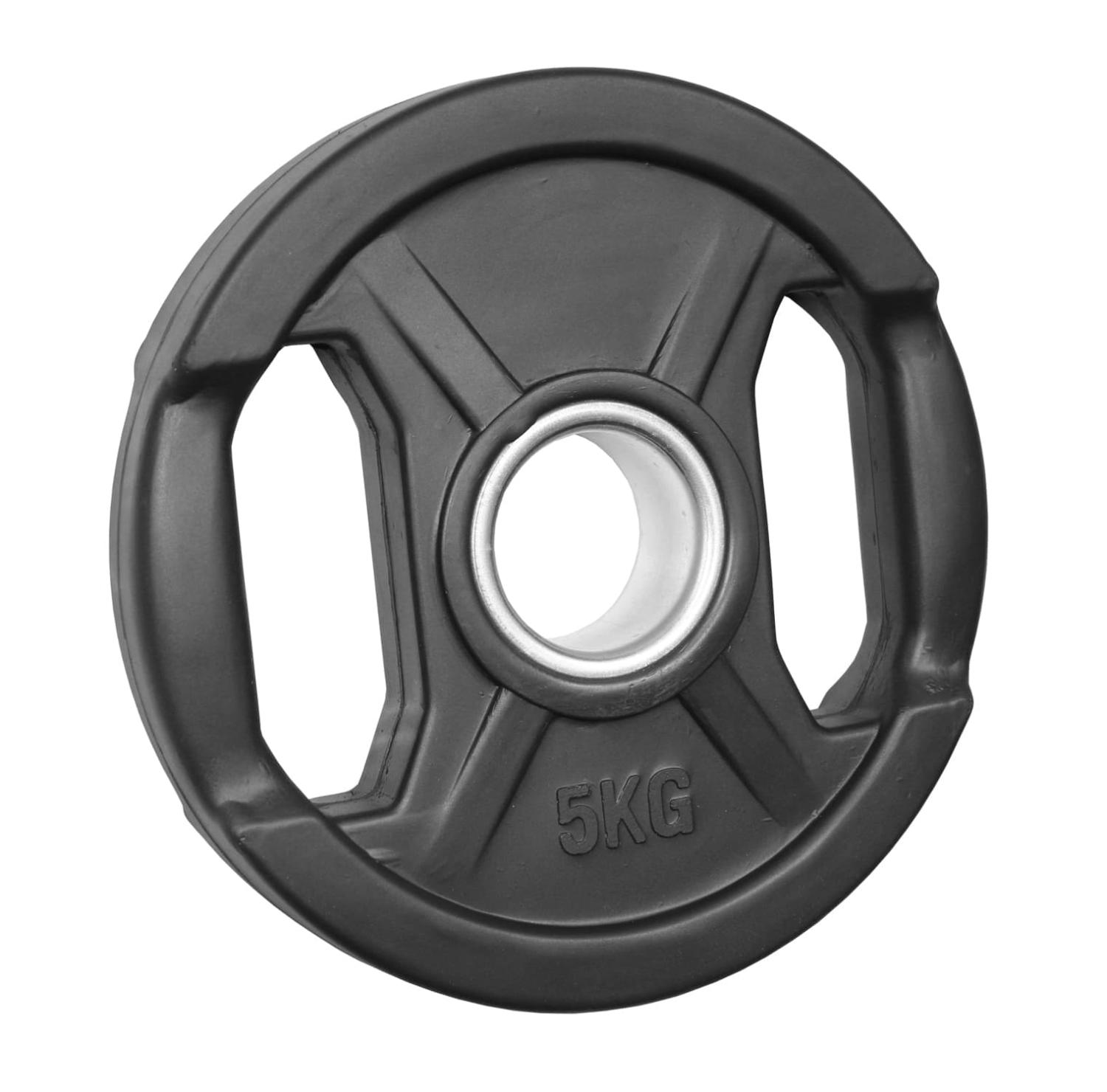 gummierte Hantelscheibe 5 Kg - mit Griffe - 50/51mm