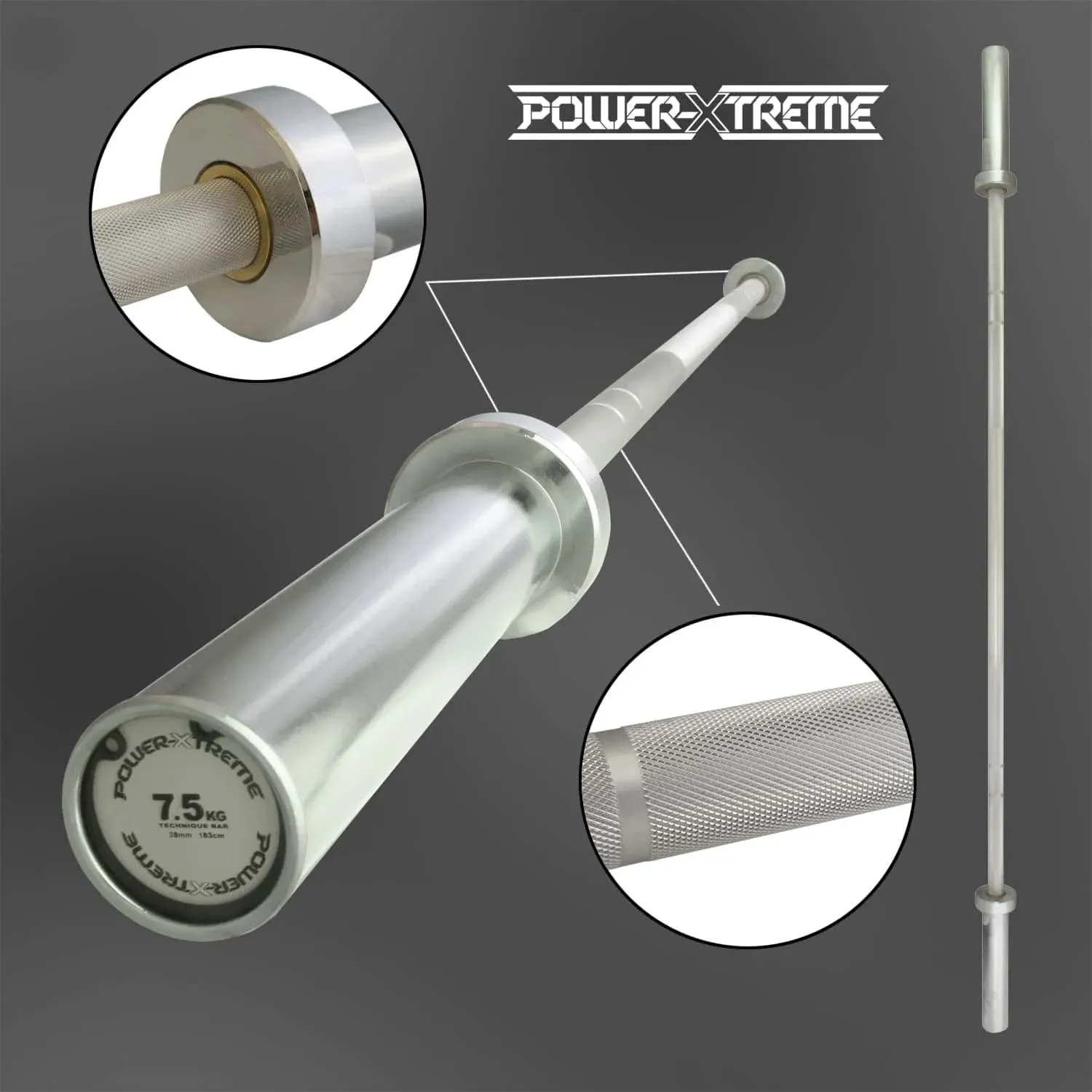 Technik-Langhantelstange Aluminium 50 mm, 183 cm – Bild 3
