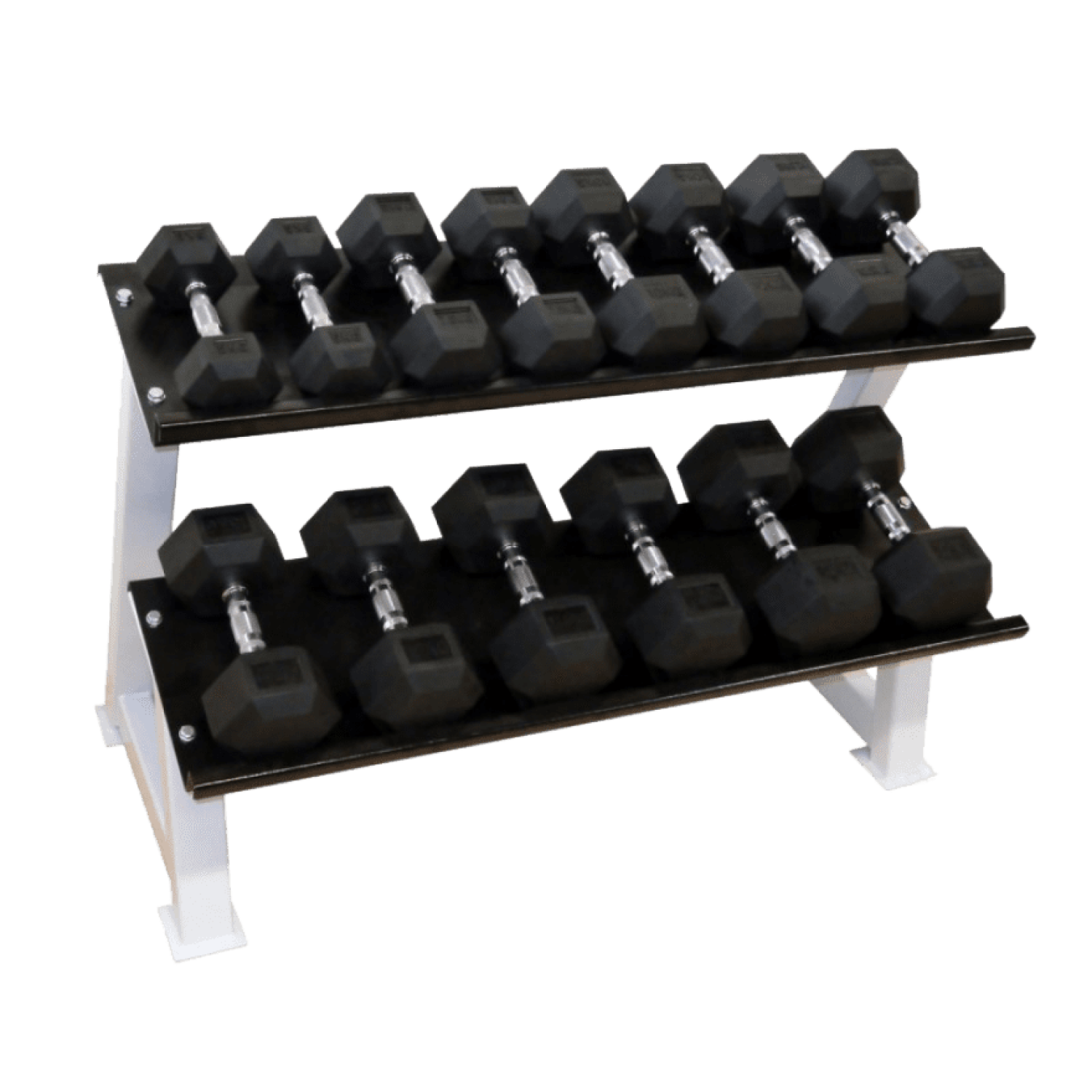 Power-Xtreme Hex-Kurzhantel-Set gummiert, 2,5 kg Abstufung