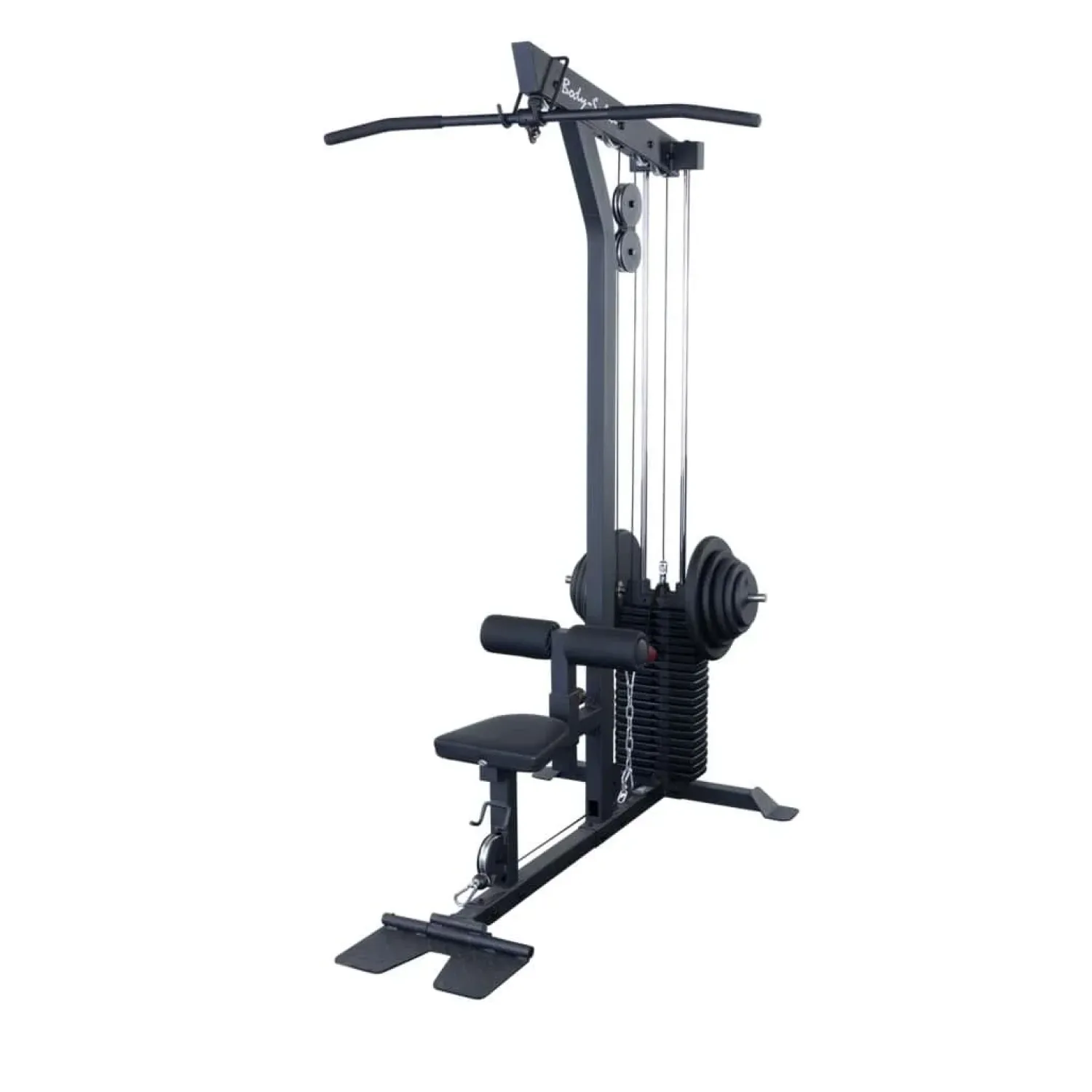 Body-Solid Latzug- und Ruderstation GLM-85B Black Edition – Seitenansicht