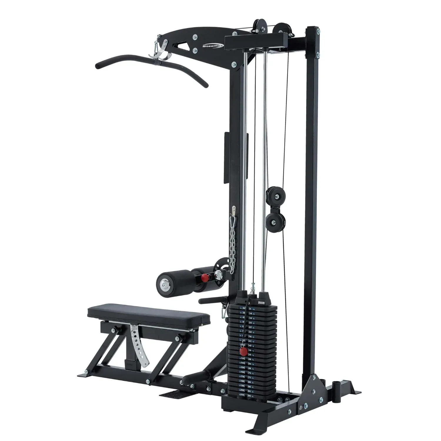 Steelflex Latzugturm CLLM88 – Seitenansicht mit Steckgewicht